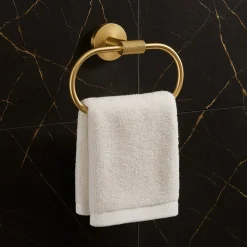 PORTA ASCIUGAMANI AD ANELLO IN ACCIAIO ORO ACCESSORIO DA BAGNO PORTASCIUGAMANO 87932