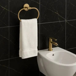 PORTA ASCIUGAMANI AD ANELLO IN ACCIAIO ORO ACCESSORIO DA BAGNO PORTASCIUGAMANO 87932