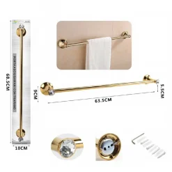 PORTA ASCIUGAMANI AD ASTA SUPPORTO PER BAGNO DA MURO CASA DORATO ORO DGO-095