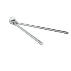 PORTA ASCIUGAMANI ASCIUGAMANO A 2 BRACCI DA PARETE BAGNO ACCIAIO CROMATO 79814