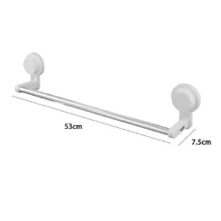 PORTA ASCIUGAMANI BAGNO A PARETE CON VENTOSA APPENDI ASCIUGAMANO 53X7.5CM 59551