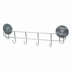 PORTA ASCIUGAMANI CON 4 GANCI MONTAGGIO A PARETE CON BIADESIVO BAGNO CASA 79847