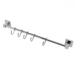 PORTA ASCIUGAMANI CON 5 GANCI APPENDINI FISSAGGIO A PARETE BAGNO SQUARE 59195