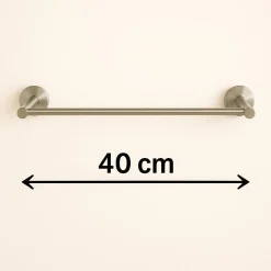 PORTA ASCIUGAMANI LUNGO DA 40 CM IN ACCIAIO SATINATO ACCESSORIO ARREDO BAGNO 87911