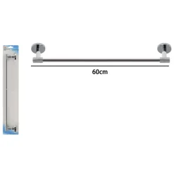 PORTA ASCIUGAMANI LUNGO DA 60 CM IN ACCIAIO CROMATO ACCESSORIO PER ARREDO DA BAGNO 87923