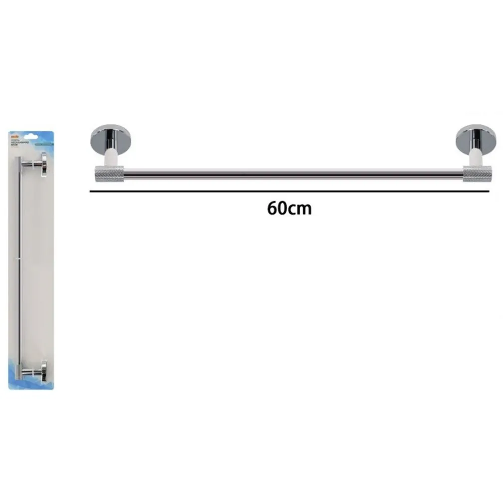 PORTA ASCIUGAMANI LUNGO DA 60 CM IN ACCIAIO CROMATO ACCESSORIO PER ARREDO DA BAGNO 87923