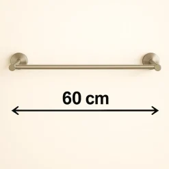 PORTA ASCIUGAMANI LUNGO DA 60 CM IN ACCIAIO SATINATO ACCESSORIO ARREDO BAGNO 87912