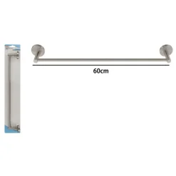 PORTA ASCIUGAMANI LUNGO DA 60 CM IN ACCIAIO SATINATO ACCESSORIO ARREDO BAGNO 87912
