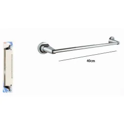 PORTA ASCIUGAMANI PORTASCIUGAMANI CROMATO 40 CM MANIGLIONE A PARETE BAGNO 79812