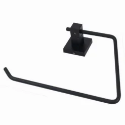 PORTA ASCIUGAMANO AD ANELLO APERTO DA MURO IN ACCIAIO NERO ARREDO DA BAGNO 79983