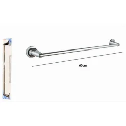PORTA ASCIUGAMANO PORTASCIUGAMANI CROMATO 60 CM MANIGLIONE A PARETE BAGNO 79813