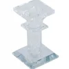 PORTA CANDELA VETRO DIAMANTI CANDELIERE IDEA REGALO BOMBONIERA CRISTALLO 6X6X15.5