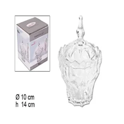 PORTA CARAMELLE CRISTALLO BISCOTTI CONFETTI DOLCI VETRO CENTROTAVOLA BOMBONIERA