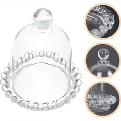 PORTA CARAMELLE PORTA BURRO CON CUPOLA CONFETTI IN VETRO TRASPARENTE BOMBONIERA