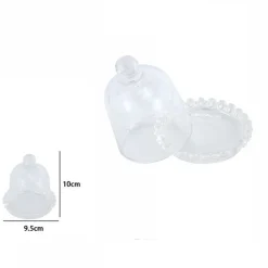 PORTA CARAMELLE PORTA BURRO CON CUPOLA CONFETTI IN VETRO TRASPARENTE BOMBONIERA