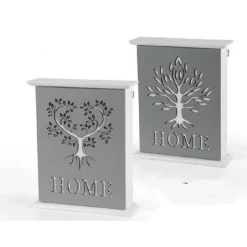 PORTA CHIAVI PARETE 20X6X24CM LEGNO DECORO HOME MODERNO DECORI ASSORTITI 818585