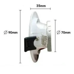 PORTA FARETTO AD INCASSO ORIENTABILE GU10 BIANCO E ARGENTO P27-GU10-A