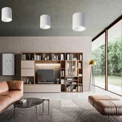 PORTA FARETTO APPLIQUE DA SOFFITTO IN GESSO VERNICIABILE CILINDRO GU10 GS-C140-T