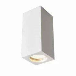 PORTA FARETTO APPLIQUE SOFFITTO IN GESSO VERNICIABILE FORMA CUBO GU10 GS-C140-Q