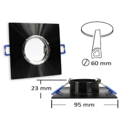 PORTA FARETTO DA INCASSO QUADRATO SUPPORTO PER LUCI FARETTI GU10 PORTAFARETTO P9