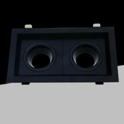 PORTA FARETTO DOPPIO ORIENTABILE AD INCASSO NERO PER LAMPADINE GU10 GU5.3 P33-N2