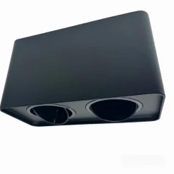 PORTA FARETTO DOPPIO ORIENTABILE DA SOFFITTO NERO PER FARETTO GU10 GU5.3 P34-N2