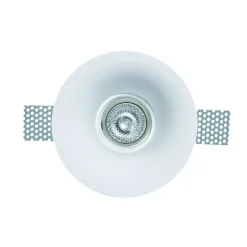 PORTA FARETTO FISSO IN GESSO AD INCASSO PER LAMPADE A LED TONDO A SCOMPARSA 11.5