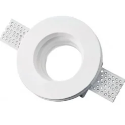 PORTA FARETTO FISSO IN GESSO AD INCASSO PER LAMPADE A LED TONDO A SCOMPARSA 8.5