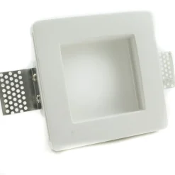 PORTA FARETTO FISSO IN GESSO AD INCASSO PER LAMPADINE GU10 LED QUADRATO 12X12 CM