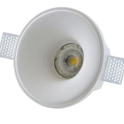 PORTA FARETTO FISSO IN GESSO AD INCASSO LED ROTONDO GU10 14X14CM