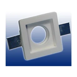 PORTA FARETTO FISSO IN GESSO AD INCASSO PER LAMPADINE GU10 LED QUADRATO 10X10 CM