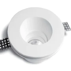 PORTA FARETTO FISSO IN GESSO AD INCASSO PER LAMPADE A LED TONDO A SCOMPARSA 10cm