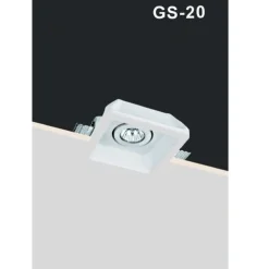 PORTA FARETTO IN GESSO ORIENTABILE DA INCASSO VERNICIABILE QUADRATO GU10 GS-20