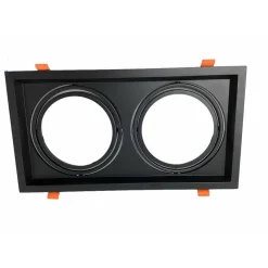 PORTA FARETTO INCASSO DOPPIO FARETTO AR111 RETTANGOLARE ORIENTABILE P-AR111-2