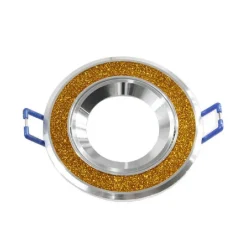 PORTA FARETTO INCASSO ORIENTABILE ACCIAIO SUPPORTO ROTONDO DECORATO GLITTER P8