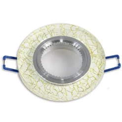 PORTA FARETTO INCASSO PER FARETTO TONDO VETRO BIANCO VENATURE ORO ARGENTO P15