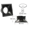 PORTA FARETTO INCASSO SUPPORTO FARETTO ORIENTABILE QUADRATO GU10 FORO 82 MM P14