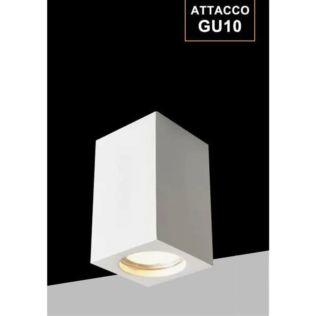 PORTA FARETTO LAMPADA DA SOFFITTO QUADRATO IN GESSO GU10 H110MM IP20 GS-C110-Q