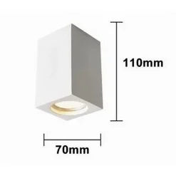 PORTA FARETTO LAMPADA DA SOFFITTO QUADRATO IN GESSO GU10 H110MM IP20 GS-C110-Q