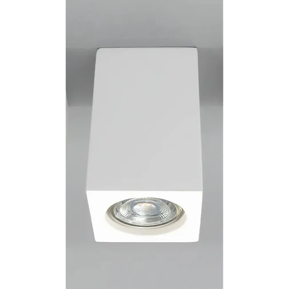PORTA FARETTO LAMPADA DA SOFFITTO QUADRATO IN GESSO GU10 H110MM IP20 GS-C110-Q