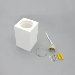 PORTA FARETTO LAMPADA DA SOFFITTO QUADRATO IN GESSO GU10 H110MM IP20 GS-C110-Q
