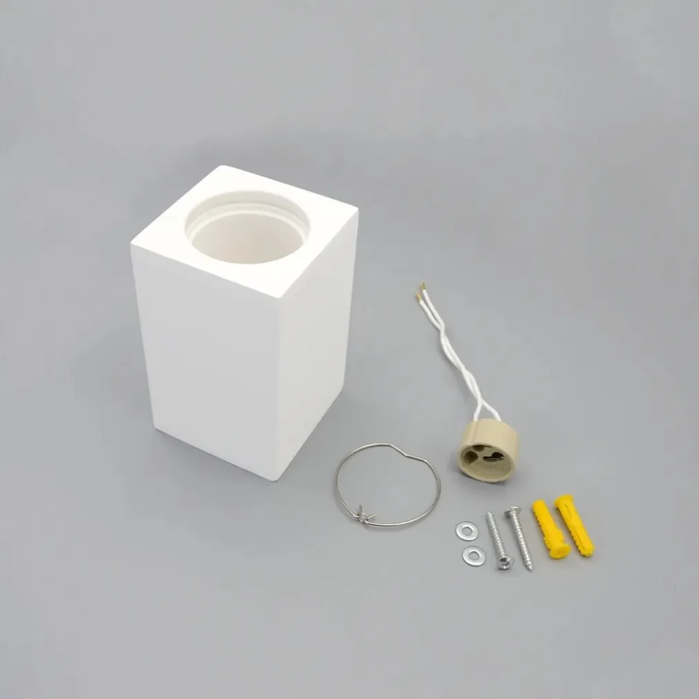 PORTA FARETTO LAMPADA DA SOFFITTO QUADRATO IN GESSO GU10 H110MM IP20 GS-C110-Q