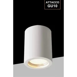 PORTA FARETTO LAMPADA SOFFITTO GU10 CILINDRO IN GESSO H90MM VERNICIABILE GS-C90-T