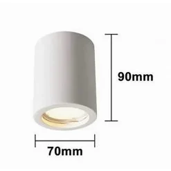 PORTA FARETTO LAMPADA SOFFITTO GU10 CILINDRO IN GESSO H90MM VERNICIABILE GS-C90-T