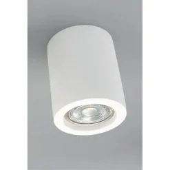 PORTA FARETTO LAMPADA SOFFITTO GU10 CILINDRO IN GESSO H90MM VERNICIABILE GS-C90-T