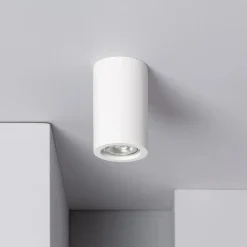 PORTA FARETTO LAMPADA SOFFITTO GU10 CILINDRO GESSO H110MM VERNICIABILE GS-C110-T