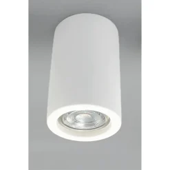 PORTA FARETTO LAMPADA SOFFITTO GU10 CILINDRO GESSO H110MM VERNICIABILE GS-C110-T