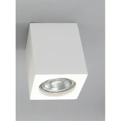 PORTA FARETTO LAMPADA SOFFITTO QUADRATO IN GESSO ATTACCO GU10 H90MM IP20 GS-C90-Q
