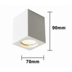 PORTA FARETTO LAMPADA SOFFITTO QUADRATO IN GESSO ATTACCO GU10 H90MM IP20 GS-C90-Q
