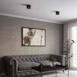 PORTA FARETTO ORIENTABILE DA SOFFITTO NERO PER FARETTO GU10 / GU5.3 P34-GU10-N1